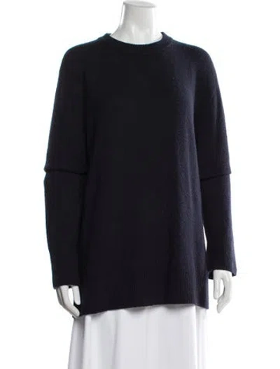 Pre-owned The Row Wool Crew Neck Sweater In Blue