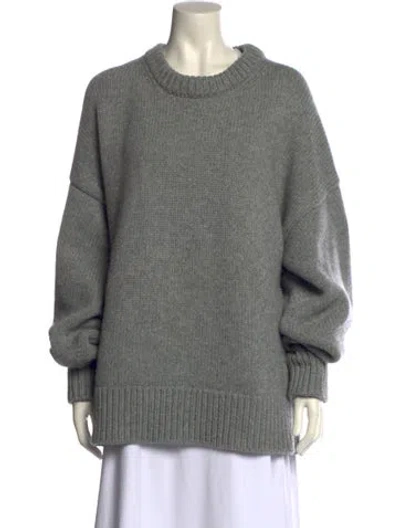 Pre-owned The Row Wool Crew Neck Sweater In Gray