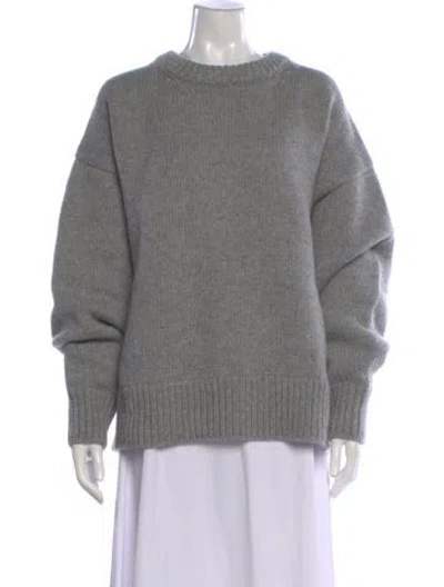 Pre-owned The Row Wool Crew Neck Sweater In Gray
