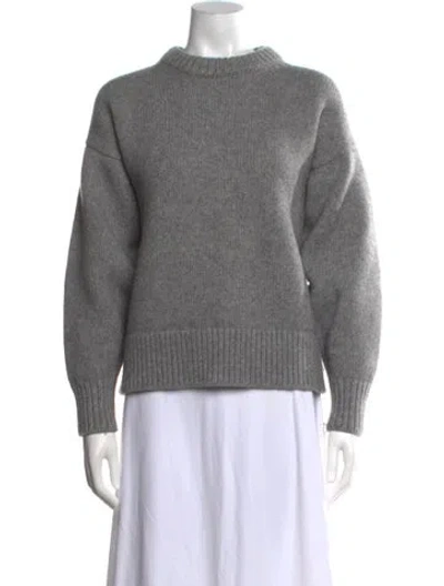 Pre-owned The Row Wool Crew Neck Sweater In Gray
