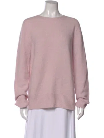 Pre-owned The Row Wool Crew Neck Sweater In Pink