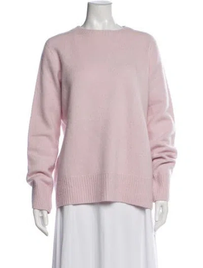Pre-owned The Row Wool Crew Neck Sweater In Pink