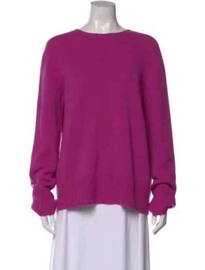 Pre-owned The Row Wool Crew Neck Sweater In Purple