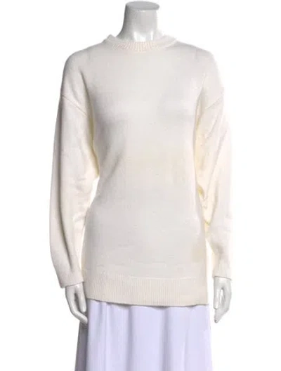 Pre-owned The Row Wool Crew Neck Sweater In White