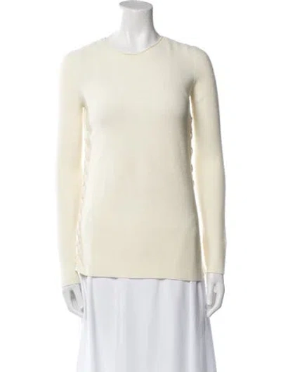 Pre-owned The Row Wool Crew Neck Sweater In Yellow