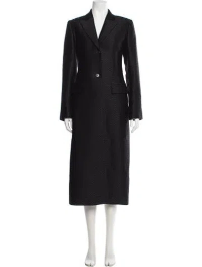Pre-owned The Row Wool Faux Fur Coat In Black
