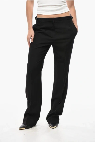 THE ROW WOOL JESSE PANTS WITH SILK DETAILS