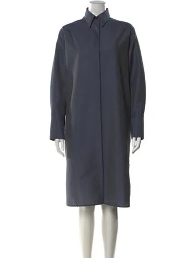 Pre-owned The Row Wool Knee-length Dress In Gray