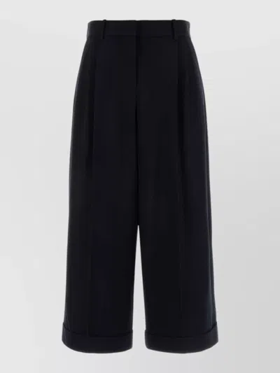 The Row Wool Lior Tailored Cuffed Shorts In Black