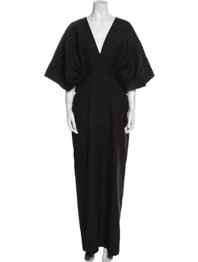 Pre-owned The Row Wool Long Dress In Black