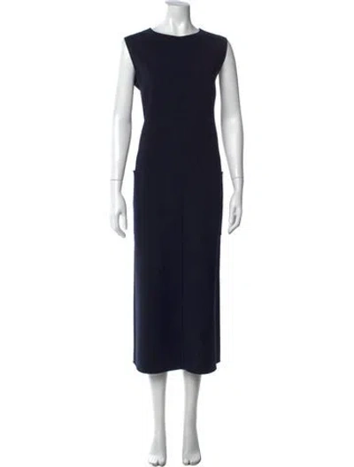 Pre-owned The Row Wool Long Dress In Black