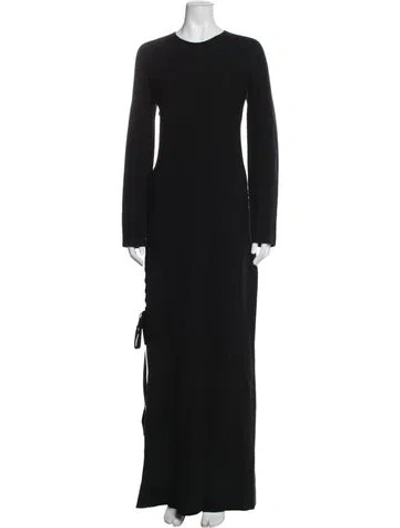 Pre-owned The Row Wool Long Dress In Black