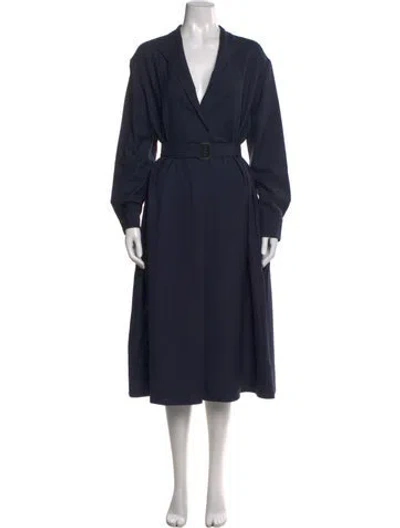 Pre-owned The Row Wool Long Dress In Blue