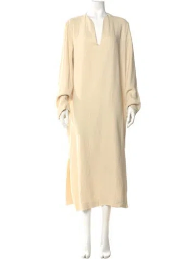 Pre-owned The Row Wool Long Dress In Neutral