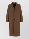 The Row Wool Long Single Breasted Coat In Brown