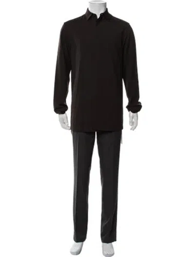 Pre-owned The Row Wool Long Sleeve Dress Shirt In Brown