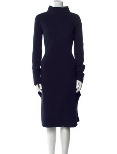 Pre-owned The Row Wool Midi Length Dress In Blue