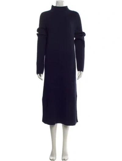 Pre-owned The Row Wool Midi Length Dress In Blue
