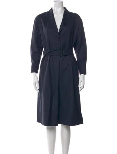 Pre-owned The Row Wool Midi Length Dress In Blue