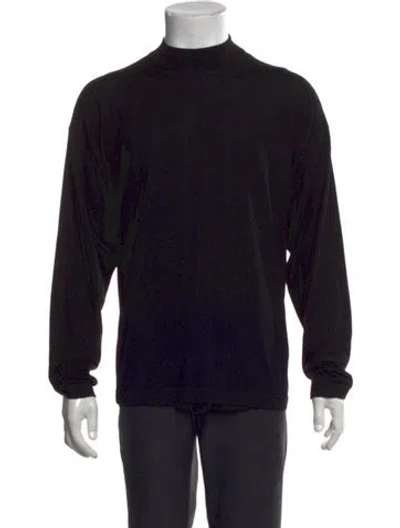 Pre-owned The Row Wool Mock Neck Pullover In Black
