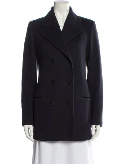 Pre-owned The Row Wool Peacoat In Blue