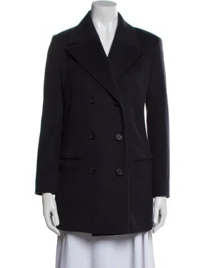 Pre-owned The Row Wool Peacoat In Blue