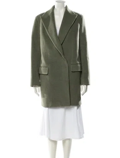Pre-owned The Row Wool Peacoat In Green
