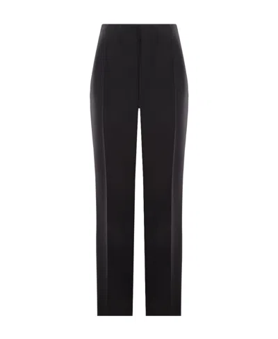 The Row Wool Pleated Detail Casual Pants In Black