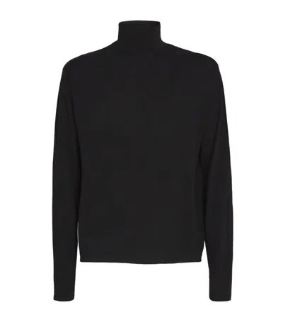 The Row Wool Rollneck Mavel Sweater In Black