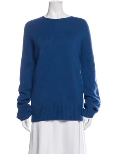 Pre-owned The Row Wool Scoop Neck Sweater In Blue
