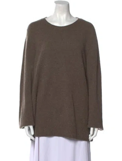 Pre-owned The Row Wool Scoop Neck Sweater In Brown
