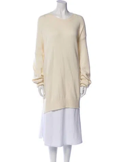 Pre-owned The Row Wool Scoop Neck Sweater In Neutral