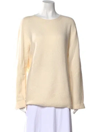 Pre-owned The Row Wool Scoop Neck Sweater In Neutral