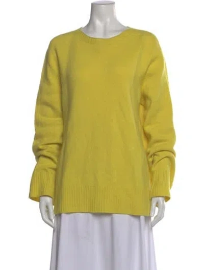 Pre-owned The Row Wool Scoop Neck Sweater In Yellow