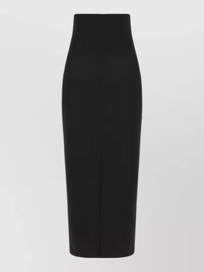 The Row Wool Skirt High Waist Back Slit In Black