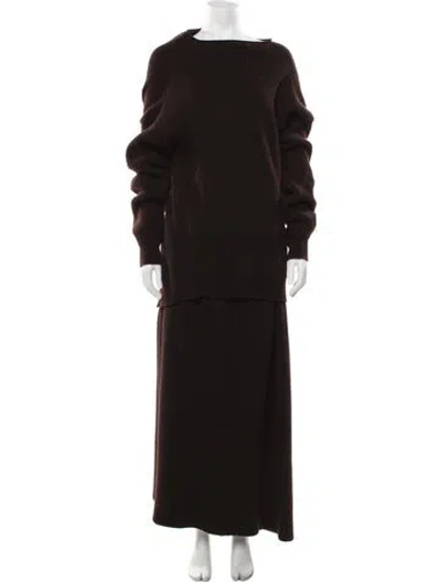 Pre-owned The Row Wool Skirt Set In Brown