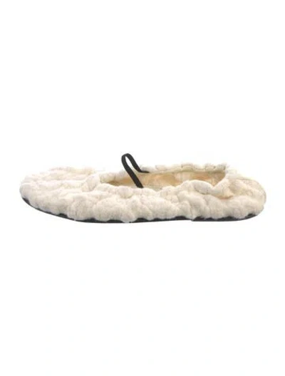 Pre-owned The Row Wool Slippers In Neutrals