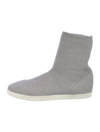 Pre-owned The Row Wool Sock Boots In Gray