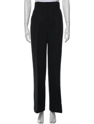 Pre-owned The Row Wool Straight Leg Pants In Black