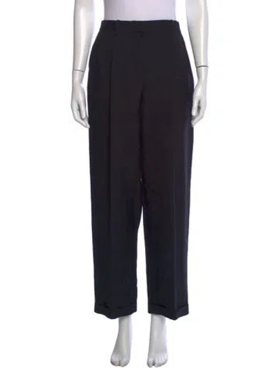 Pre-owned The Row Wool Straight Leg Pants In Black