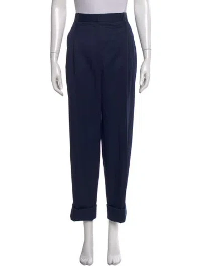 Pre-owned The Row Wool Straight Leg Pants In Blue