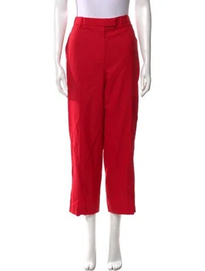 Pre-owned The Row Wool Straight Leg Pants In Red