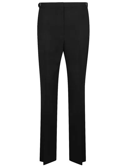 The Row Wool Straight Trousers In Black