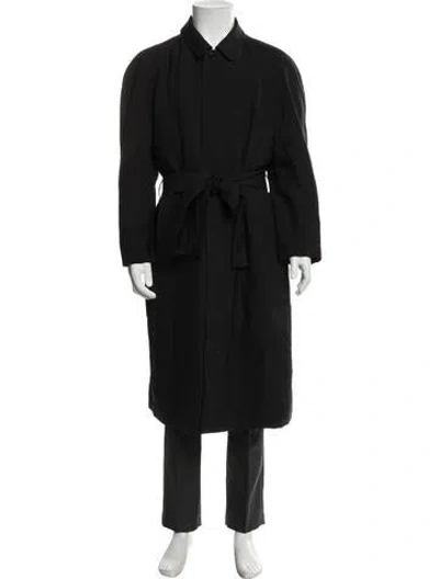 Pre-owned The Row Wool Trench Coat In Black