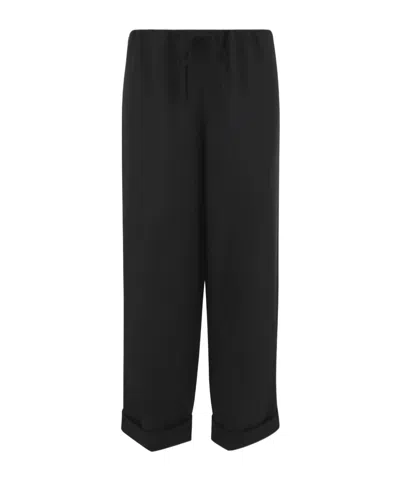 The Row Wool Trousers With Cuffs In Black