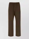 The Row Wool Trousers With Elastic Waistband And Back Pocket In Brown