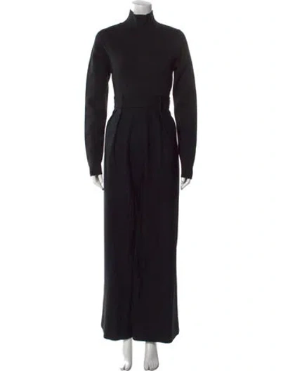 Pre-owned The Row Wool Turtleneck Jumpsuit In Black