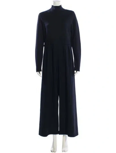 Pre-owned The Row Wool Turtleneck Jumpsuit In Black