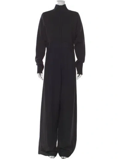 Pre-owned The Row Wool Turtleneck Jumpsuit In Black