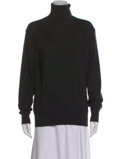 Pre-owned The Row Wool Turtleneck Sweater In Black